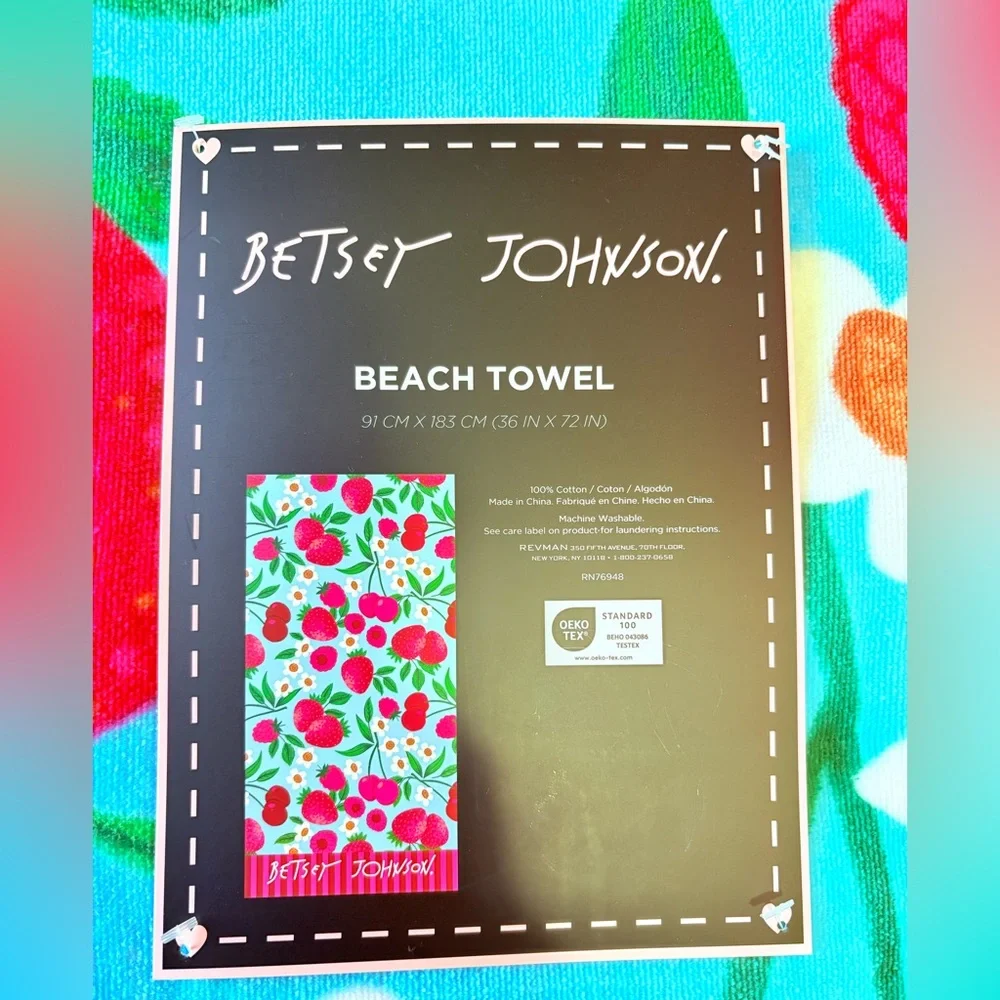 Betsey Johnson Colorful Floral Beach Towel